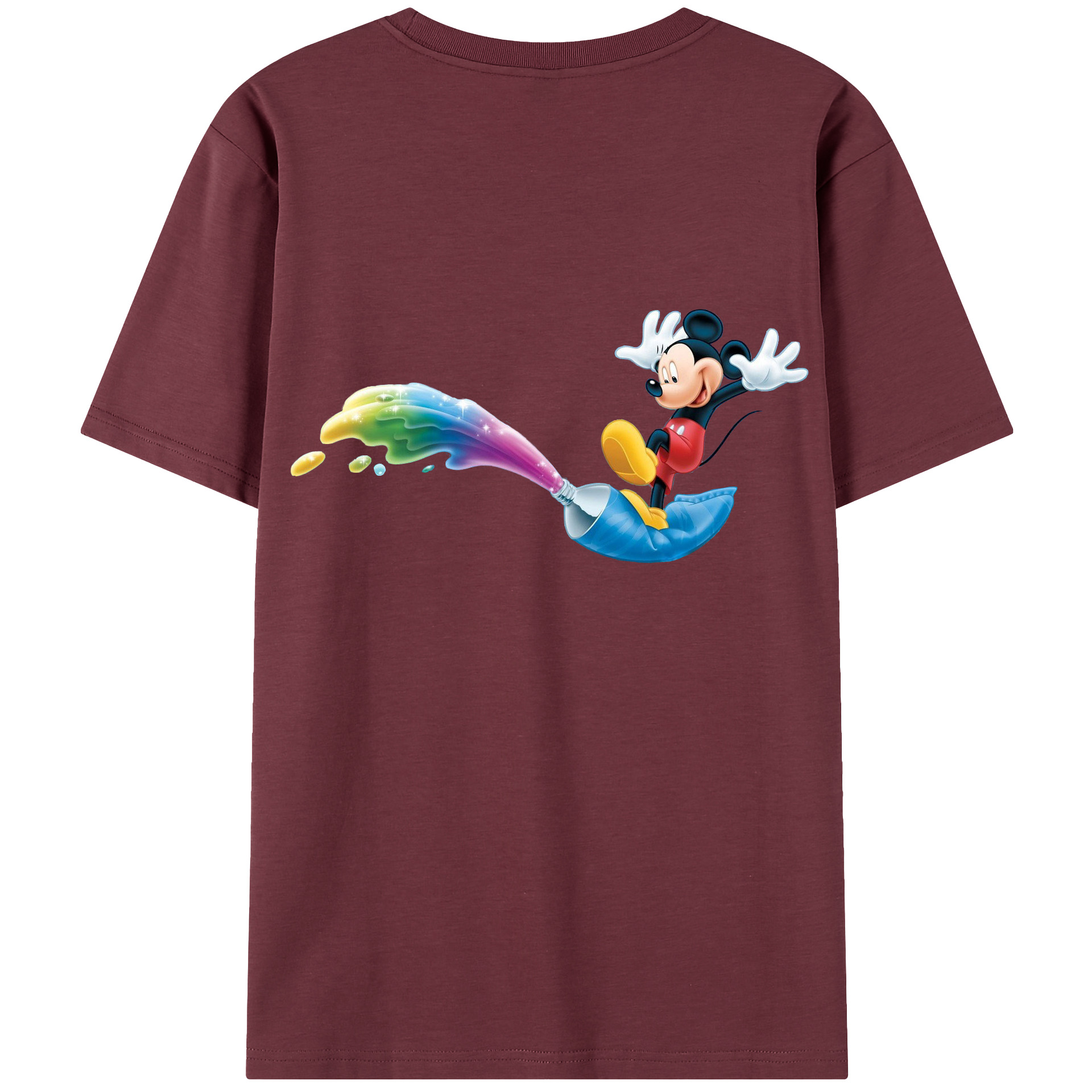 （画像用） ミッキーマウス Mickey Mouse 綿100％半袖Tシャツ（背面プリント）